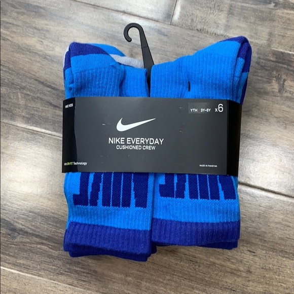 NIKE EVERYDAY CUSHIONED CREW SOCKS YTH 3Y-5Y - Picture 12 of 16